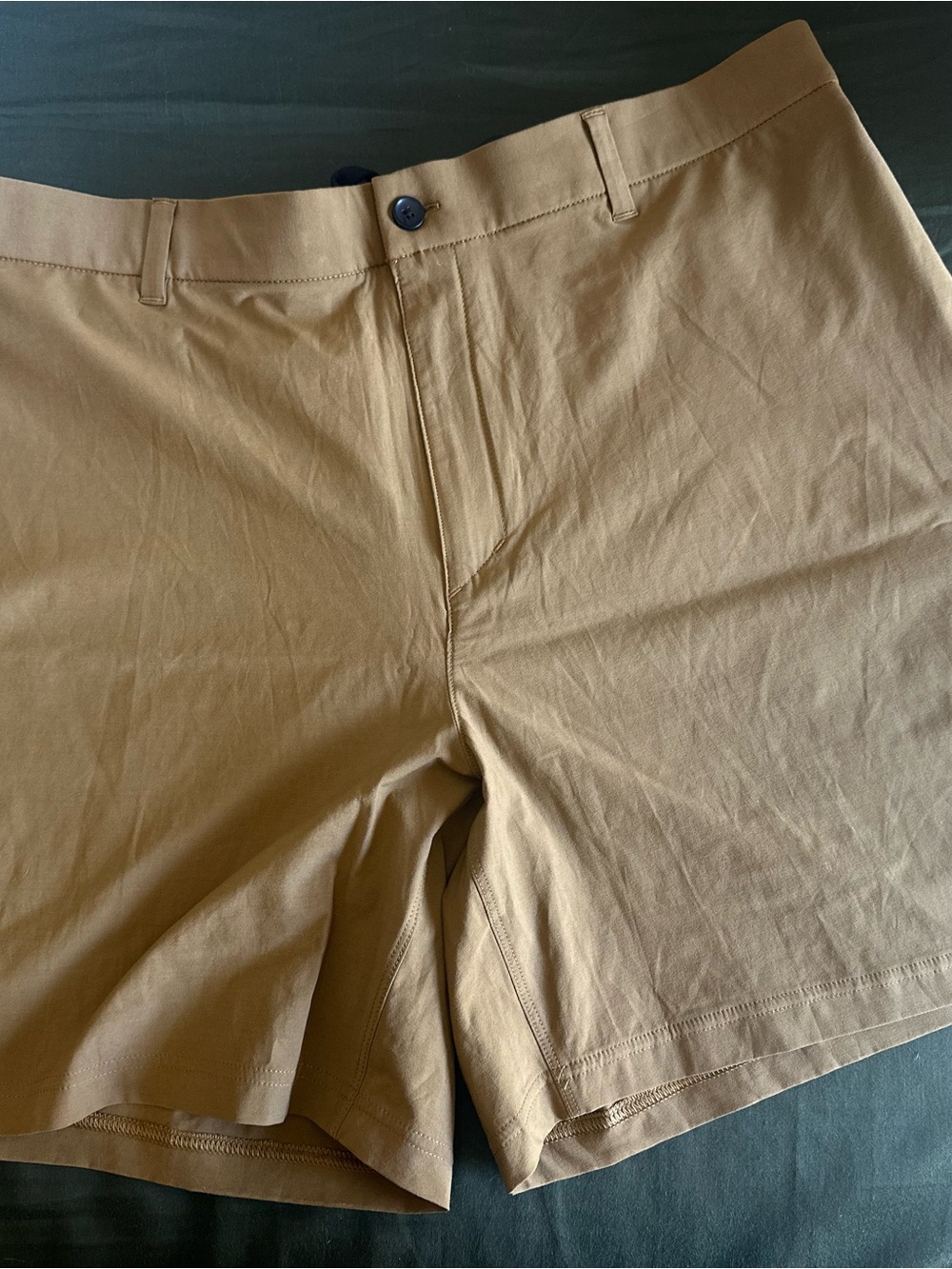 Men's Flat Front Tan Shorts - Classic Clean Fit